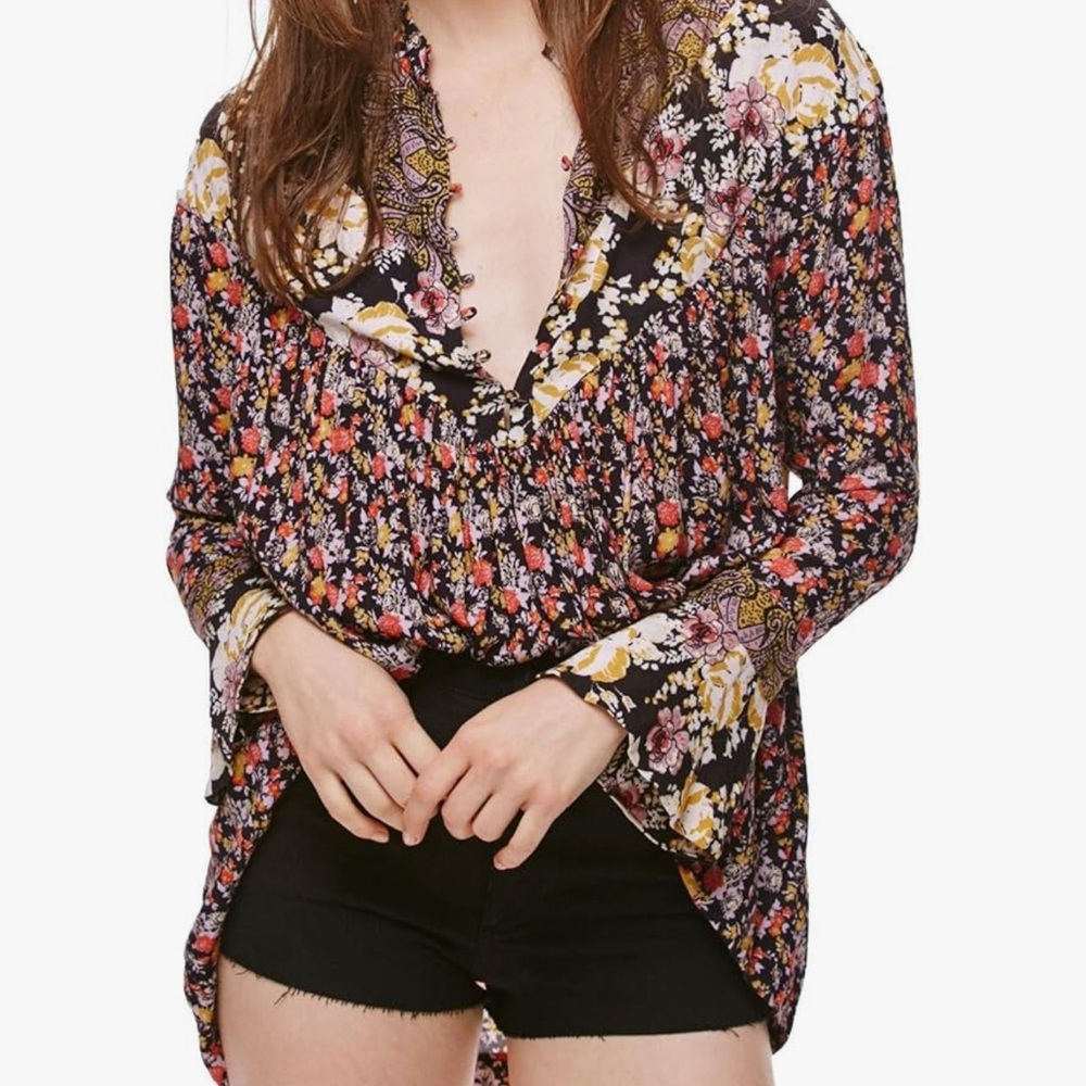 Free People Wildflower Fields Floral Blouse - Multicolor